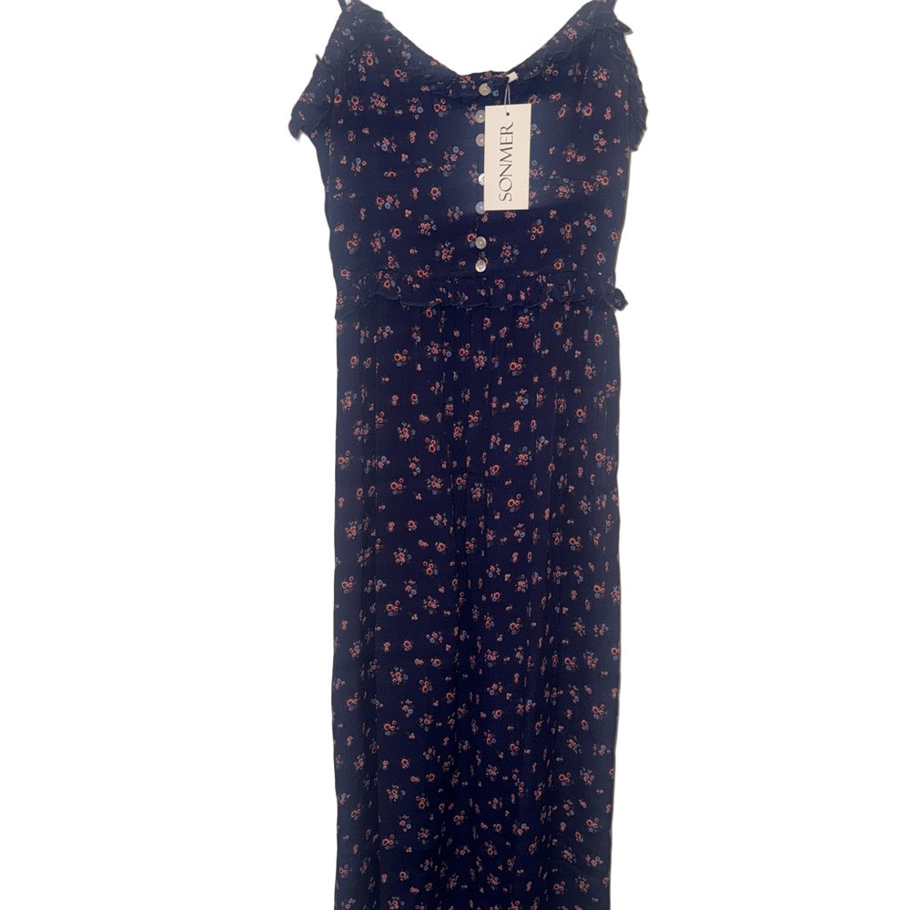 Somner Navy Floral Maxi Dress